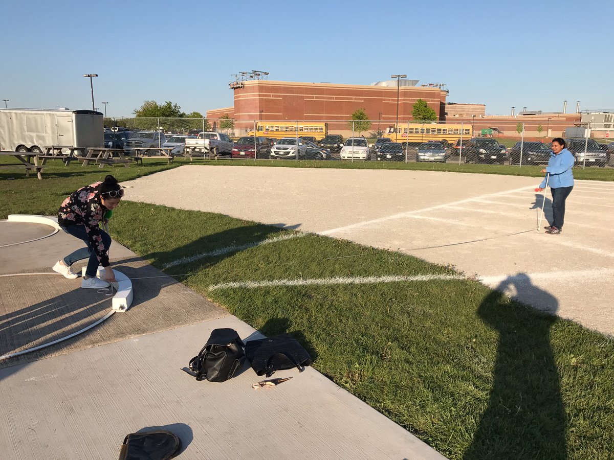 Miss Kandl and Mrs. K working hard at the track meet #PawsUp @Miss_Kandl 🐻