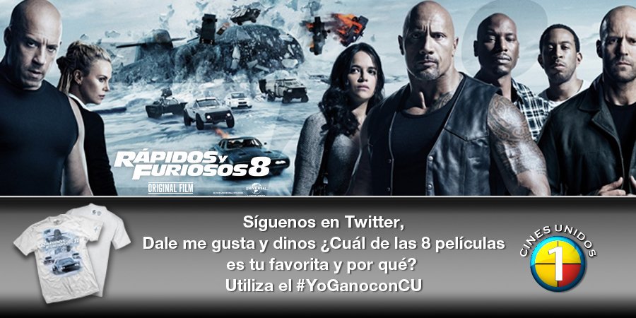CinesUnidos's tweet photo. Dinos, ¿Cuál de las 8 películas es tu favorita y por qué? Utiliza el HT #YoGanoConCU y menciona a 5 amigos. Dinámica válida a nivel Nacional https://t.co/g7LovRUfoR