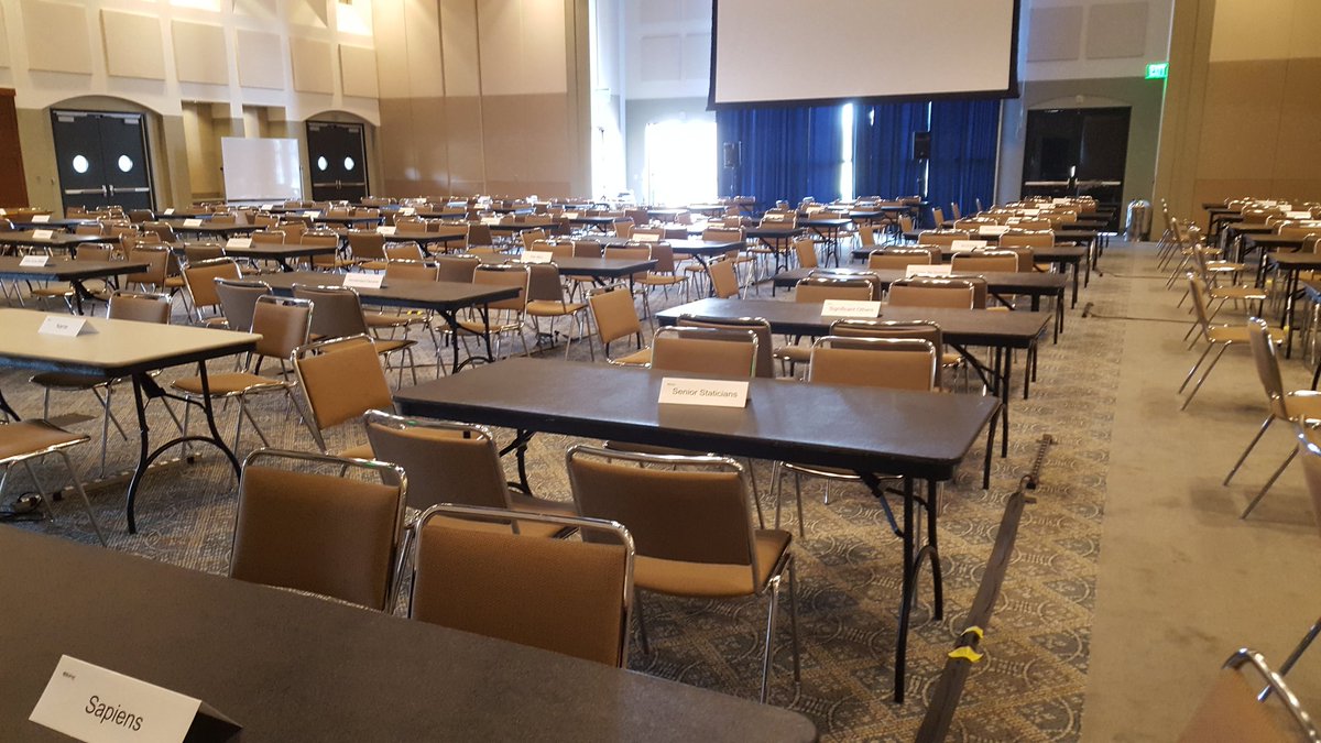 UCLADataFest's tweet photo. In just a few short hours, these tables will be filled with students participating in #ucladatafest !! https://t.co/XwmzFuKIiU