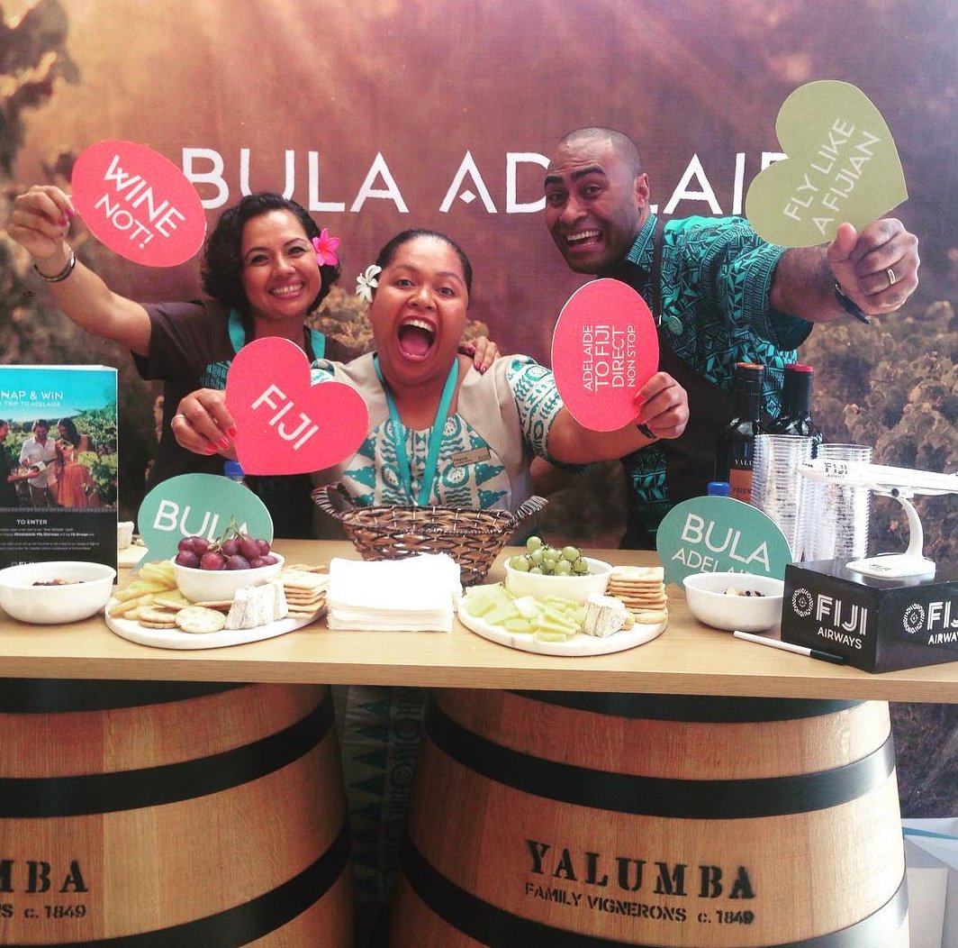 FijiTravelTrade's tweet photo. Day 2 of the #FTE2017 was a fruitful day with a busy day of appointments, networking and smiles.
#TeamFiji https://t.co/zHJCmRf2wr