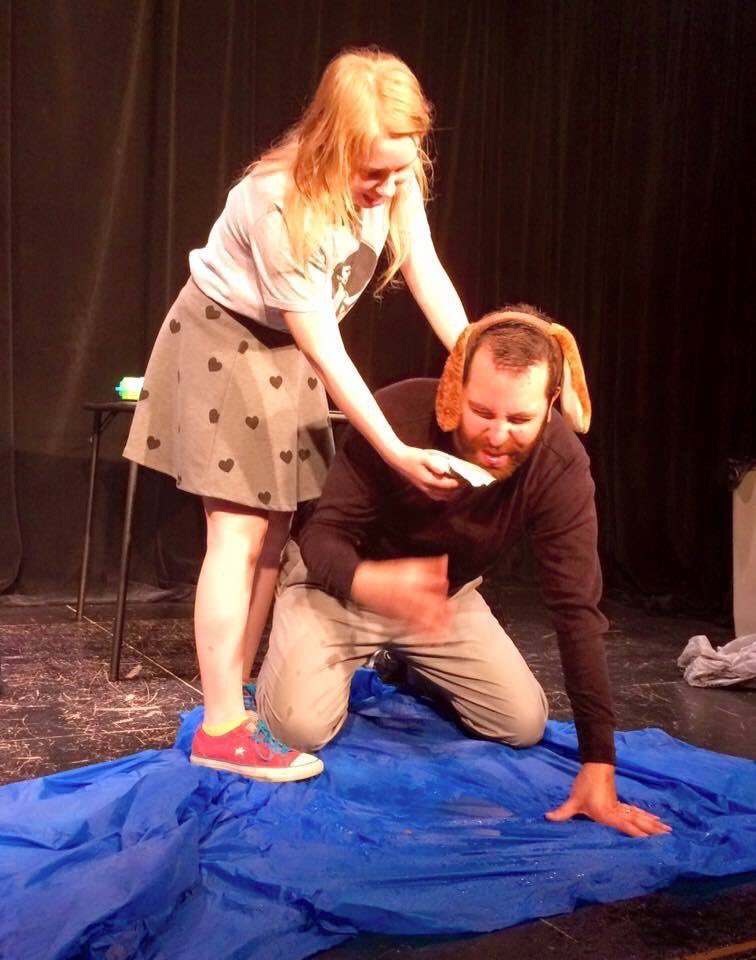 heychrischin's tweet photo. #fbf @ellafritts4you feeding cast member @heychrischin actual dog food at a  #bareknucklecomedy show. July 13th 2015. https://t.co/ugrjgI6JM0