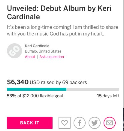 Over half way there! You can still contribute to my project!! :) Only 15 days left! indiegogo.com/projects/unvei…
