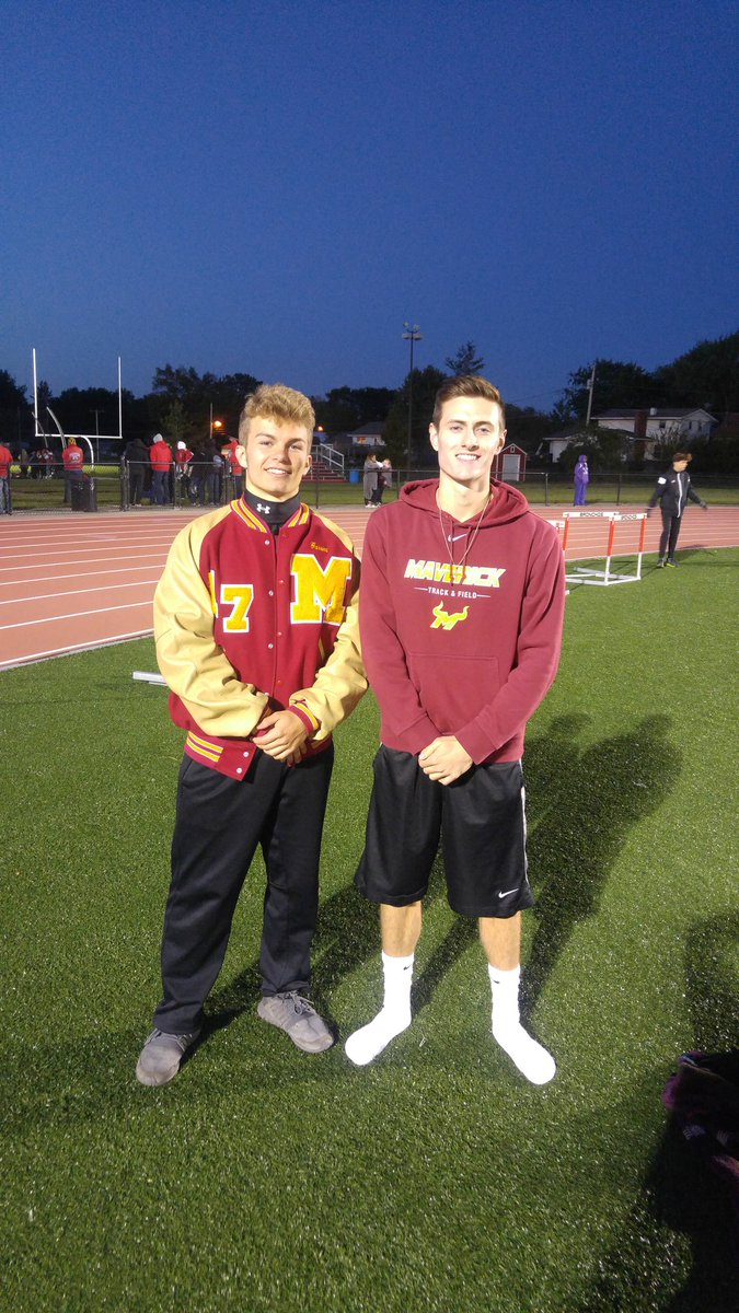 Mavericktrack's tweet photo. Cole Garriott and Carson Minick..NCC Conference Champs in the Pole Vault and 400m Dash! Seniors getting it done! https://t.co/HnY02KttTI
