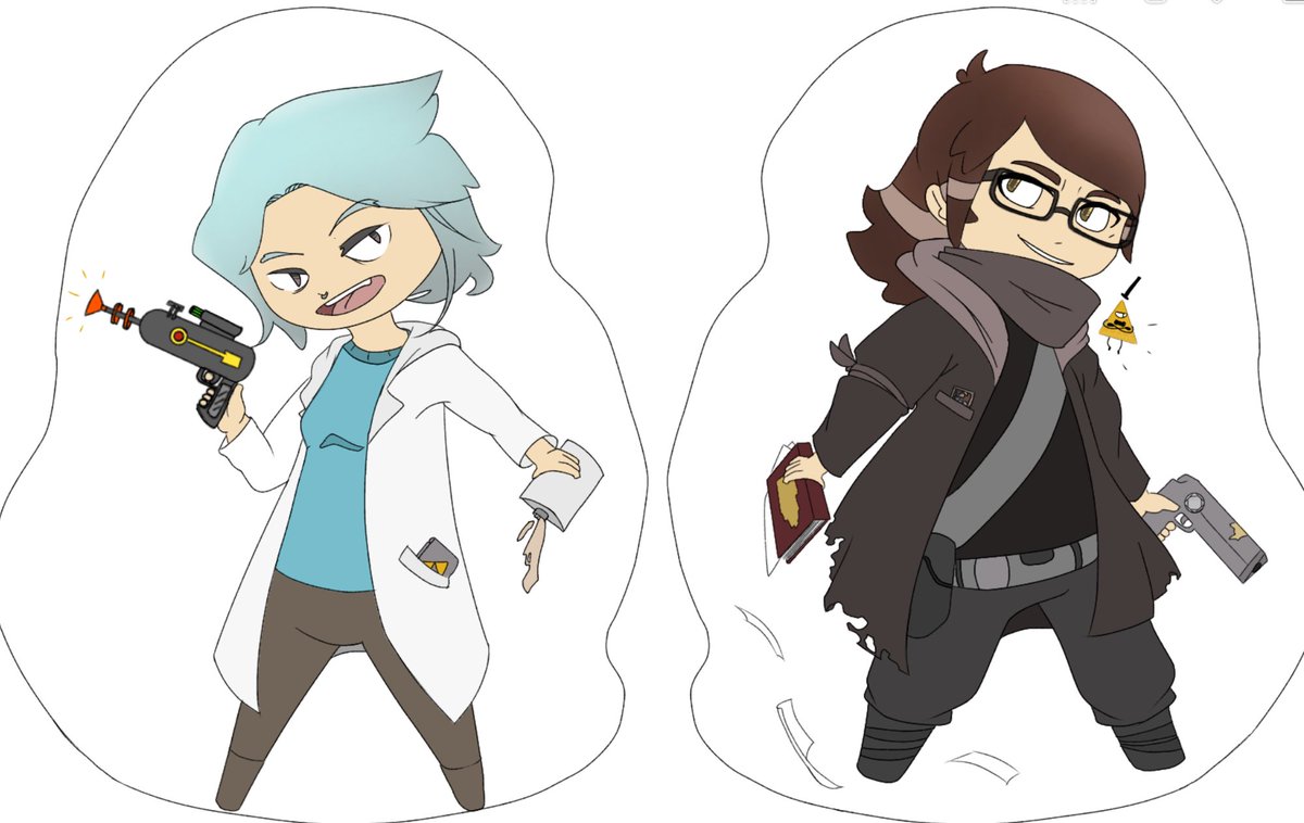 SummonerKavyn's tweet photo. smols of my friend as rick and myself as stanfffford pines <3 https://t.co/0reutlrQal