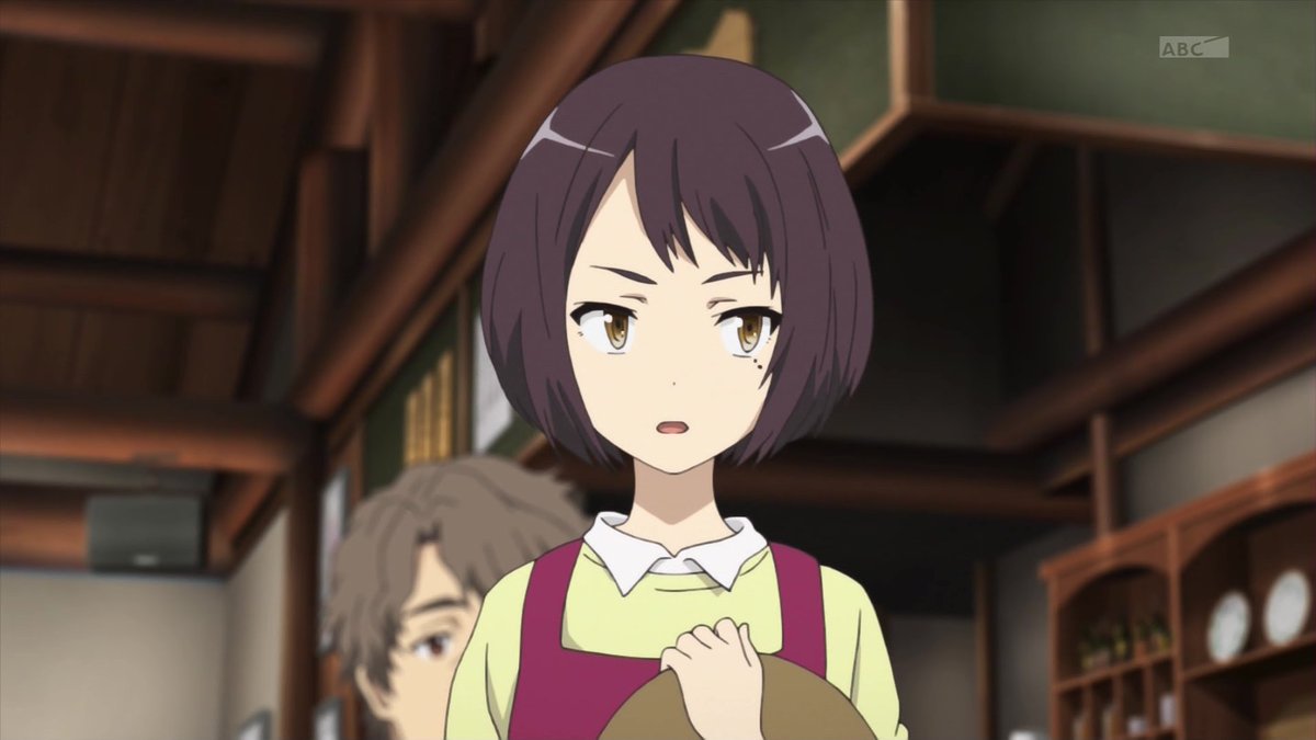 アイチ サクラクエスト のこの子 若くて可愛いのにメインキャラじゃないんだ と思ったら 中学2年生だったんですね お仕事アニメじゃメインになれないか でも2クール目からレギュラーに昇格した例もあるので 今後に