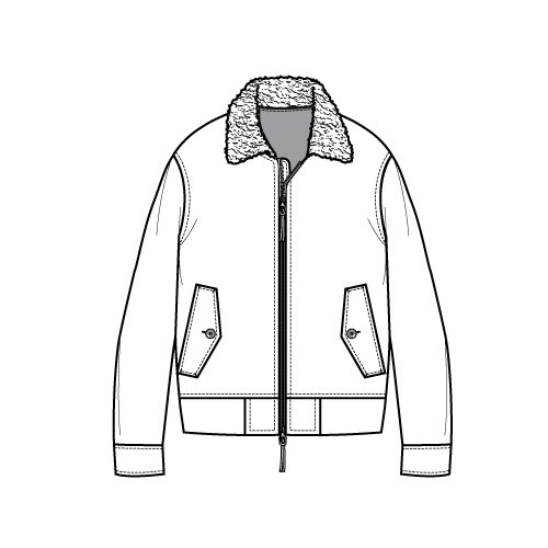 #Bomberjacket #sherpa collar techincal drawing bit.ly/2pPLC20
#jacketdesign  #fashiondesign #fashionsketch #fashiondrawing