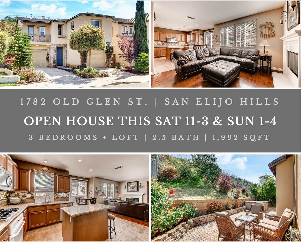 huffteam123's tweet photo. OPEN HOUSE this Sat. 11:00-3:00 &amp; Sun. from 1:00-4:00 
🔹 San Elijo Hills / Cambria - 1782 Old Glen St.
🔹 3 bd + loft | 2.5 ba | 1,992 sqft https://t.co/9b9YAA97fm