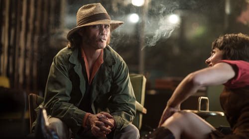 #joaquinphoenix and #belladonna (#MichelleAnneSinclair) during shooting of #inherentvice #wilsonwebb #onsetphotographer