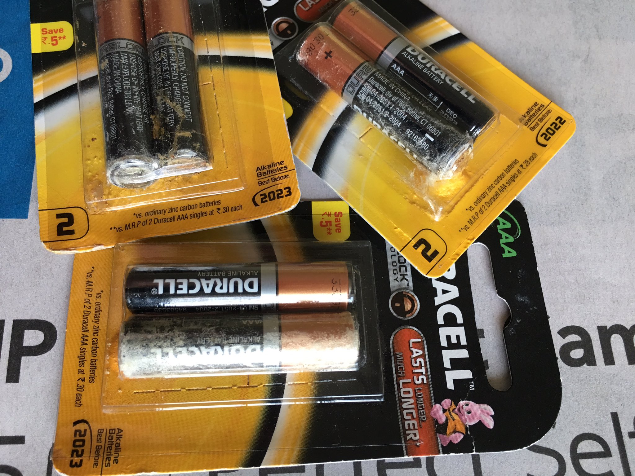 Ankit on Twitter "Duracell ProcterGamble alkaline batteries leaked