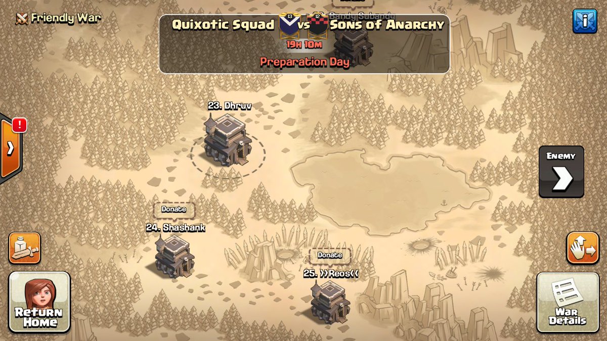 Arranged war with @SOA_COC 💪💪
*No CWL war for either of the clan*
Goodluck!! 😤🙌👅🔥💦💯