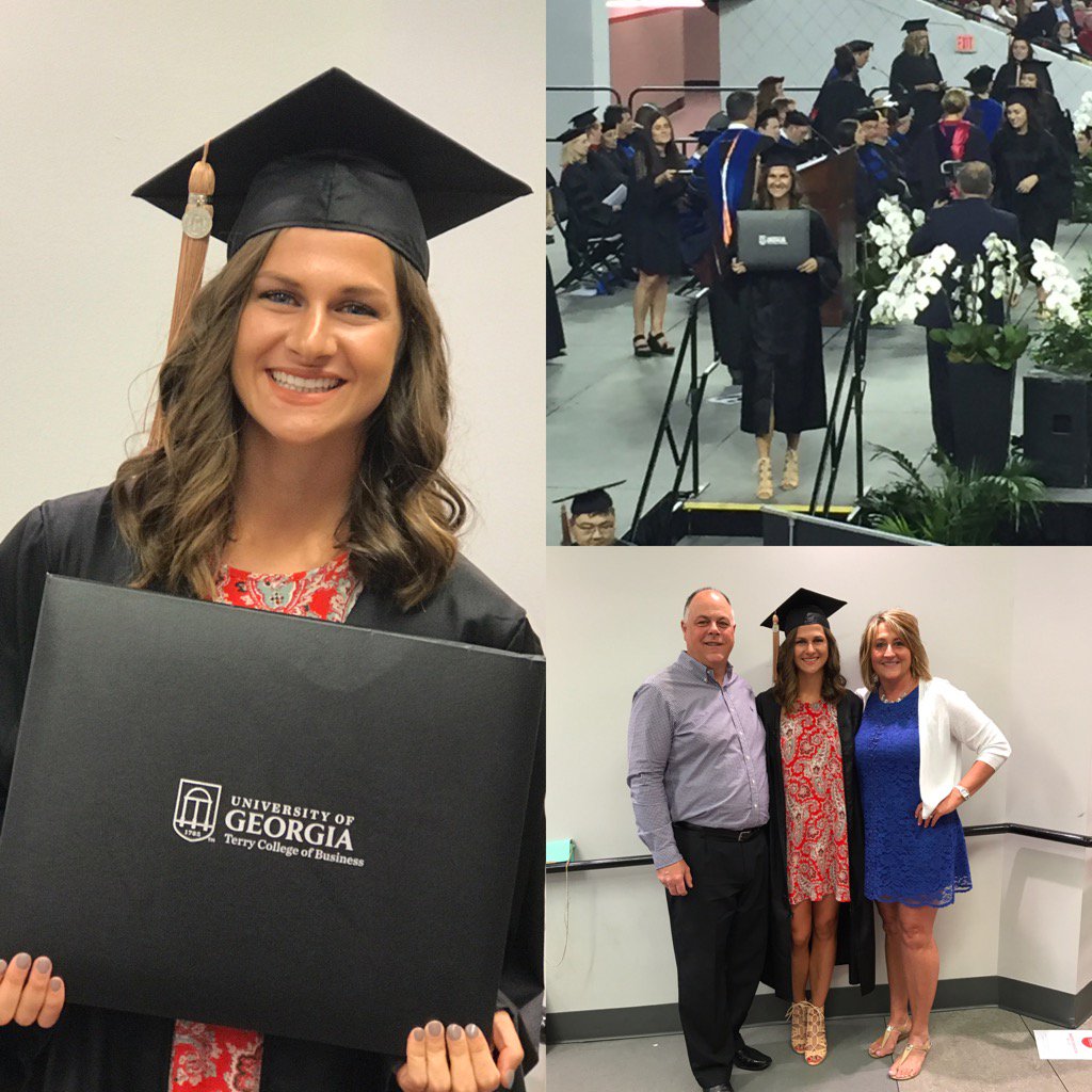 BSchmiedebusch's tweet photo. Our last one graduated!  So proud of @cateschmied  now on to your next adventure. #UGAgrad #ourlittledawg ❤️ https://t.co/auxnyaOule