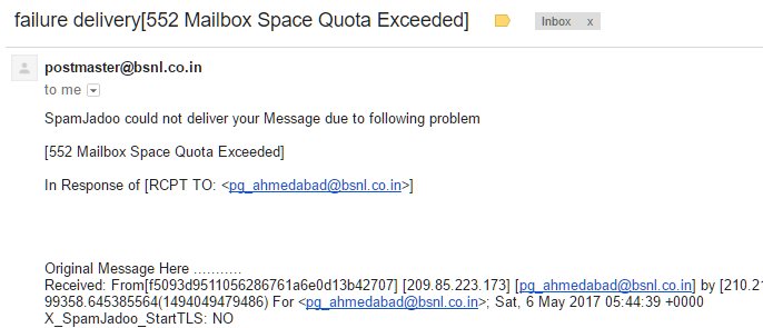 rtripathi6's tweet image. Another evidence BSNL is a dinosaur - Unmonitored public grievance mailbox which has gone full. Wake up BSNL for your own sake. #BSNLIssues