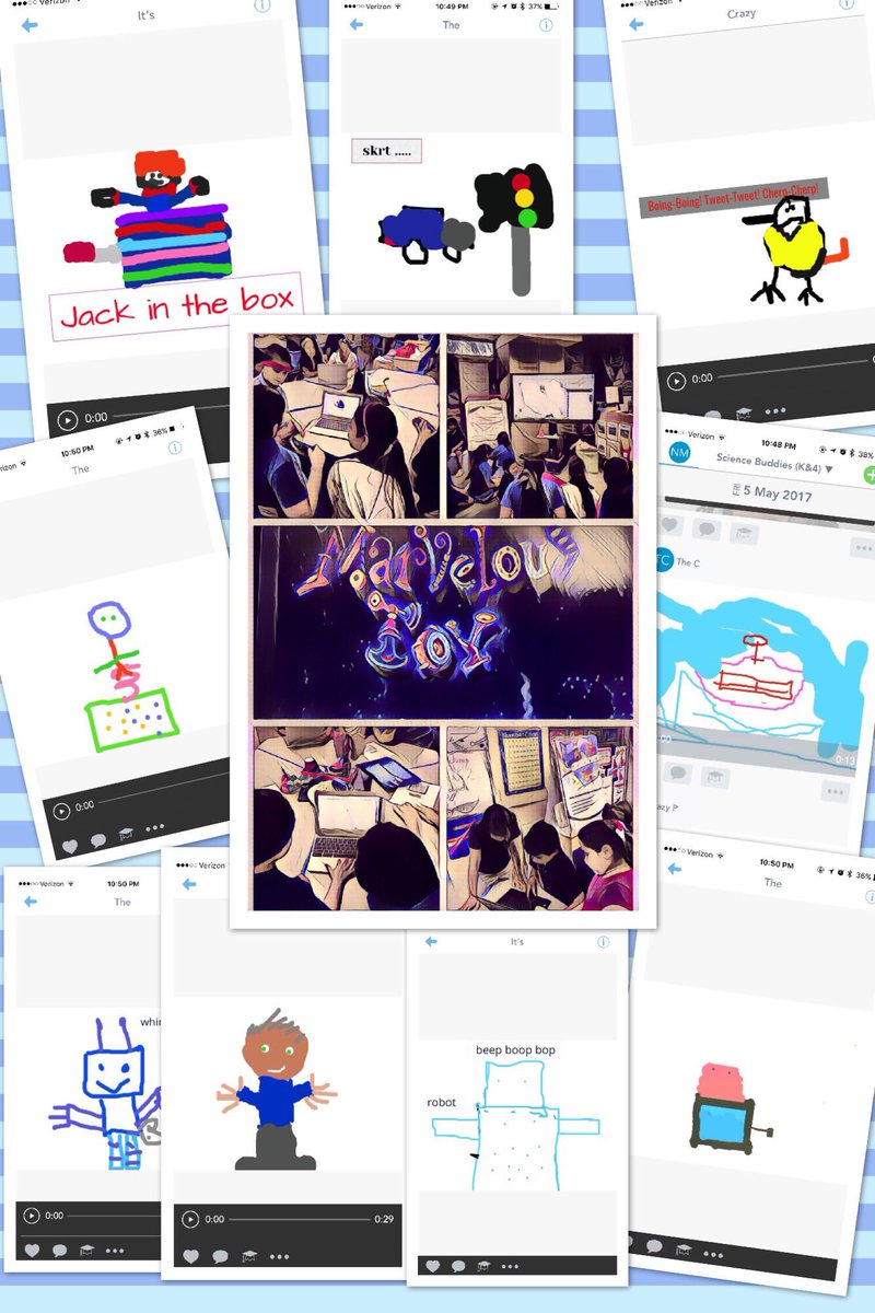 Noramaurer's tweet photo. Just a little fun to let of some #STEAM with our science buddies!! #marveloustoy? #breakfromtesting @Seesaw @PicCollage @DesertSandsUSD https://t.co/l4Eub5FdK7