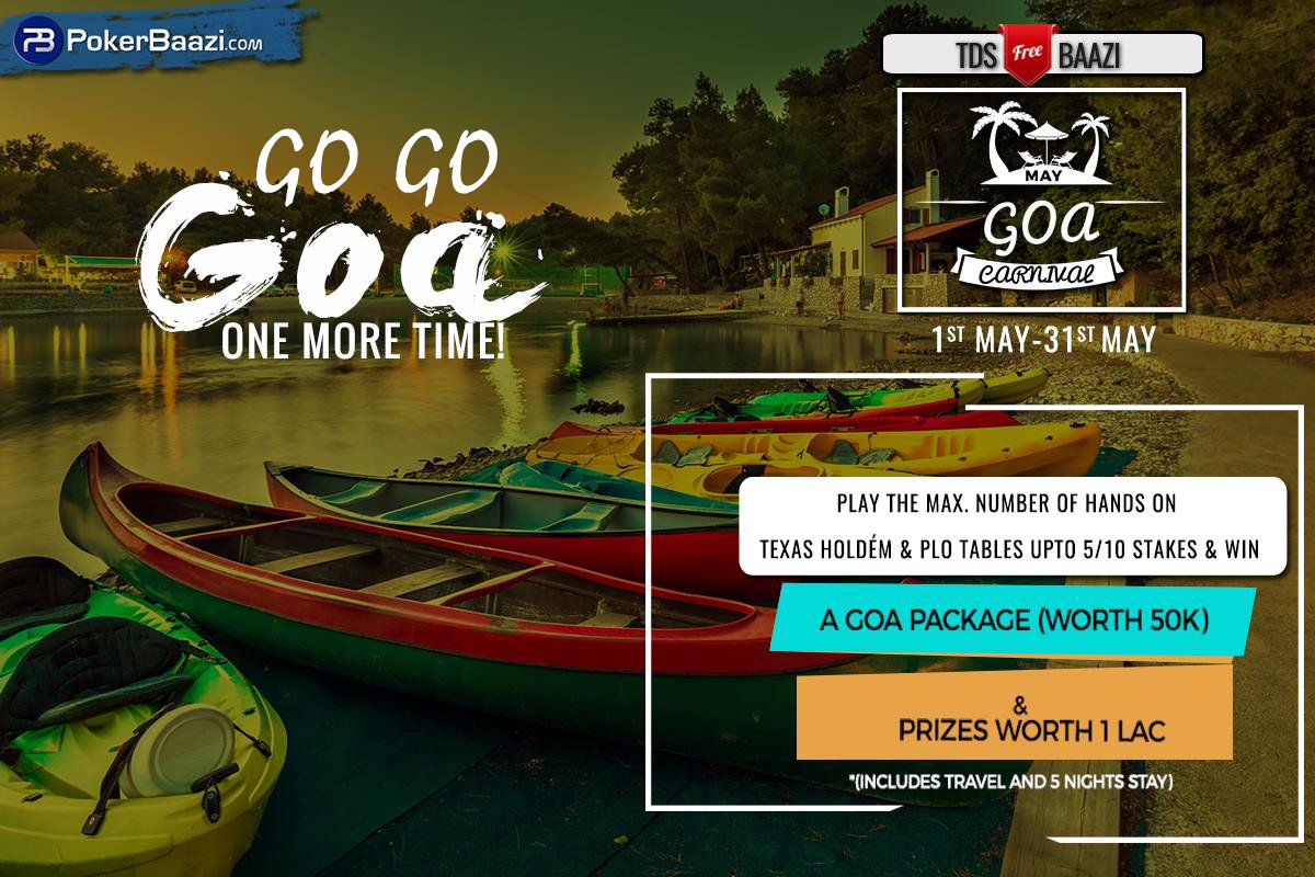 PokerBaazi's tweet photo. #GoaOneMoreTime
. Code will be active till 10th May. https://t.co/YAHHDQ5vlk.
#GoGoaa #GrandPromotions #OnlyTheBestForYou #Poker #PokerBaazi https://t.co/cz6Ov060M3