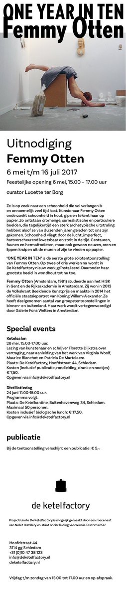 Femmy Otten onderzoekt schoonheid in hout, gips en tekent haar op papier. 
Straks om 15.00 uur is opening in <a href="/deKetelfactory/">De Ketelfactory</a> (en op terras)!