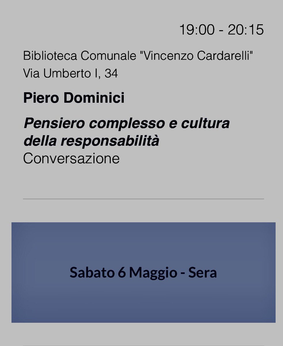<a href="/Raquel75/">Rachele Zinzocchi</a> <a href="/twittfilosofici/">Tweet Filosofici</a> <a href="/giuliavaldi/">giulia valdi</a> <a href="/zdizoro/">Diego Bianchi</a> <a href="/Dedalo_97/">Festival della Complessità</a> <a href="/paoloigna1/">paolo ignazio marong</a> @Stellissa <a href="/xdxd_vs_xdxd/">Salvatore Iaconesi</a> <a href="/passipo/">Massimo Conte</a> <a href="/dominicipi/">Piero Dominici PhD #Education #transdisciplinarity</a> <a href="/Lycia18/">𝚕𝚢𝚌𝚒𝚊𝚖𝚎𝚕𝚎𝚕𝚒𝚐𝚒𝚘𝚜</a> <a href="/LunaOrlandoG/">Luna Orlando</a> <a href="/atrapur/">#Atry</a> <a href="/Red5hift/">RedShift</a> @FrancFortuzzi <a href="/MariaCr07989991/">Maria Cristina Torti</a> #FestivalComplessità2017 In attesa del Tarquinia tour, programmo pomeriggio: tocca a <a href="/dominicipi/">Piero Dominici PhD #Education #transdisciplinarity</a>. Ooh, ci si vede senza mediazioni digitali!