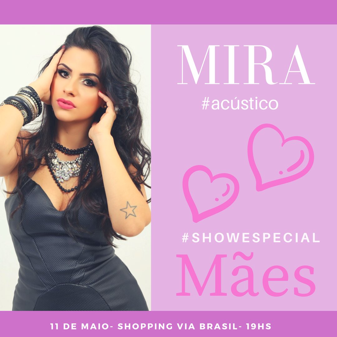 Dia 11 de Maio estarei no shopping Via Brasil fazendo um show acústico lindo #19hs #guerrafria #miracallado #diadasmaes