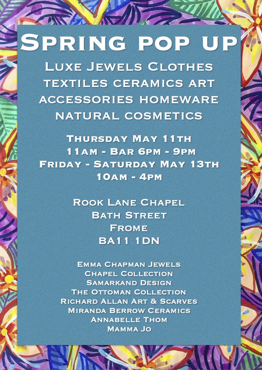 MirandaBerrow1's tweet photo. Come to Frome May 11-12-13 and enjoy our specially selected stalls of high quality work https://t.co/e6M26OsTkZ