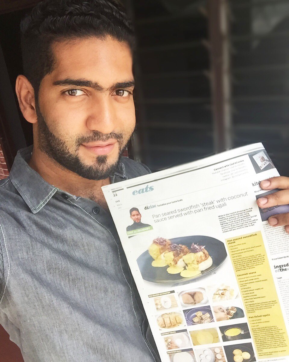 ChefAliMandhry's tweet photo. #Disiac Selfie It's is! today we prepare some scrumptious pan seared fish steaks with Swahili Coconut sauce pan & fried ugali @EveWomanKenya https://t.co/JhkXGX7cMw