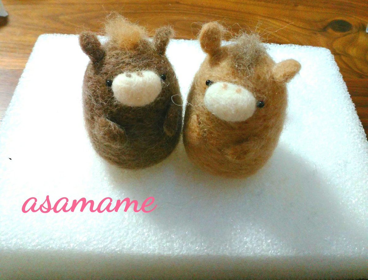 Asamame 羊毛フェルト 水引アクセサリー 初挑戦のポニーちゃん たてがみがモヒカンぽくて可愛いです Minne Creema Asamame 羊毛フェルト マスコット 馬 うま ウマ ポニー 癒し 結婚式 ブライダル ウェルカムドール ウェディング 人形