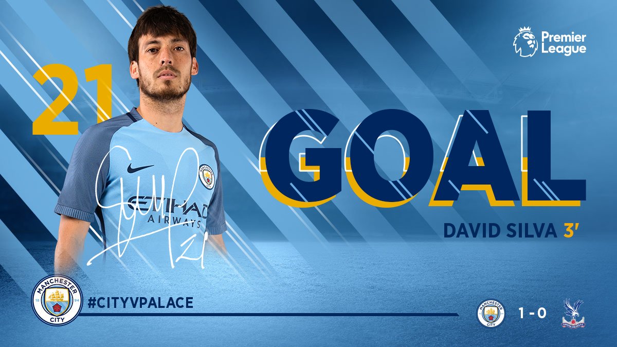ManCity's tweet photo. SILVAAAAAAAA! HIS 50TH FOR CITY!! https://t.co/ygGTY0HIPV