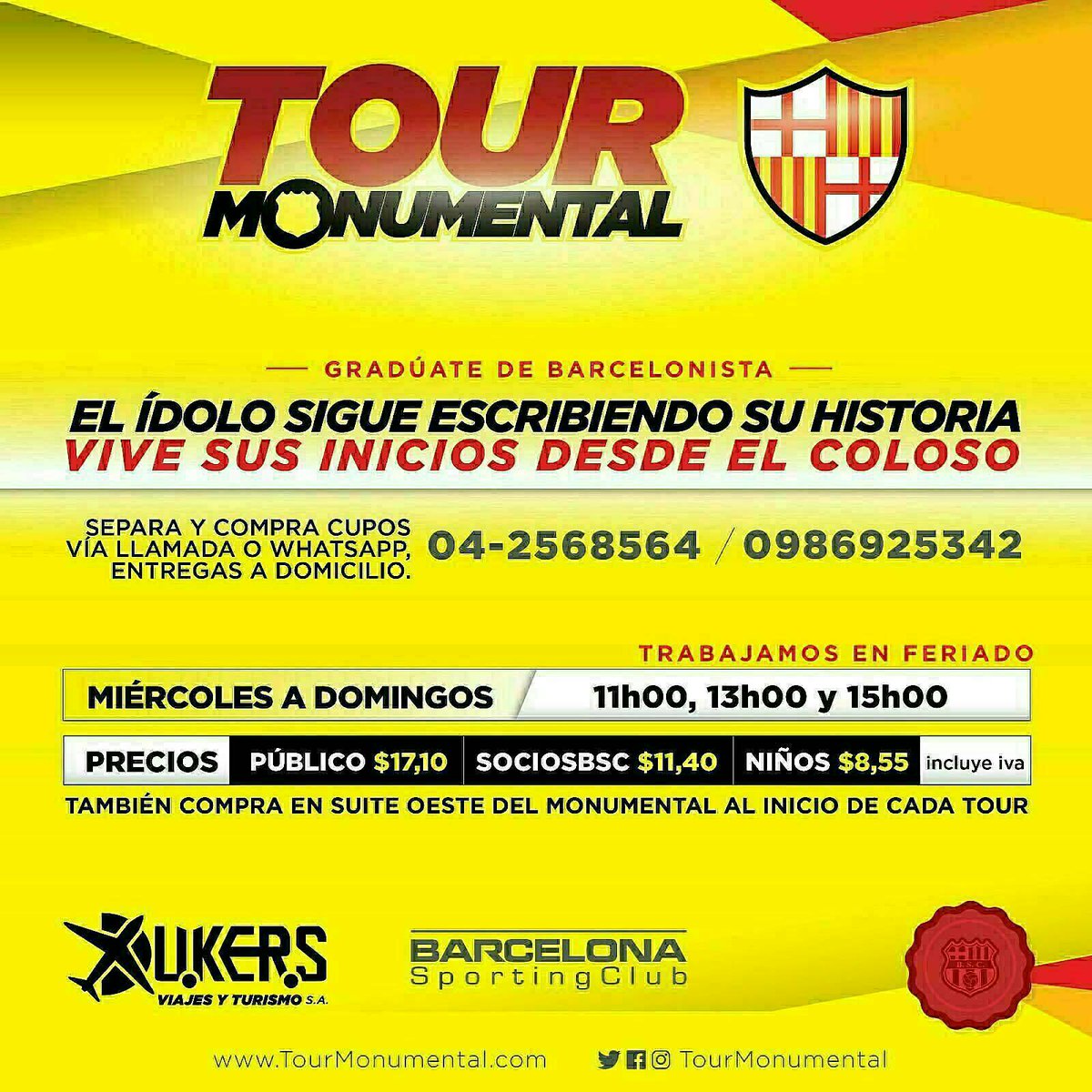 TourMonumental's tweet photo. Todos los días son buenos para saber un poco más sobre el equipo de nuestro amores 💛

Ven al #TourMonumentalBSC 🙌🏻🌟 

Reserva tu cupo... https://t.co/wM0IyjodGN