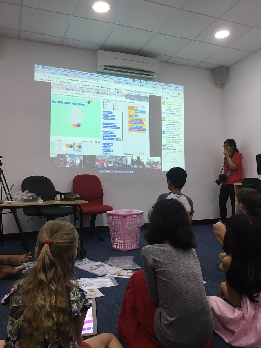 heatherprekop's tweet image. Students from around the world share their Scratch games with each other during the Coding Slam! #globalcodeathon #ishcmcib