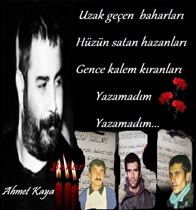KayaKirman's tweet photo. ''Yitip giden anıları 
Katledilmiş duyguları 
Yarım kalmış sevdaları 
Yazamadım yazamadım...''
#6Mayıs1972
#Darağacında3Fidan
#AhmetKaya https://t.co/Cr2boSMPz2