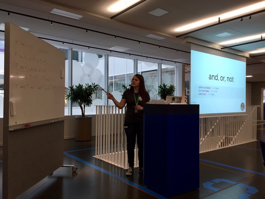 ClojureBridgeSE's tweet image. Maja getting down with boolean logic #ClojureBridgeSE