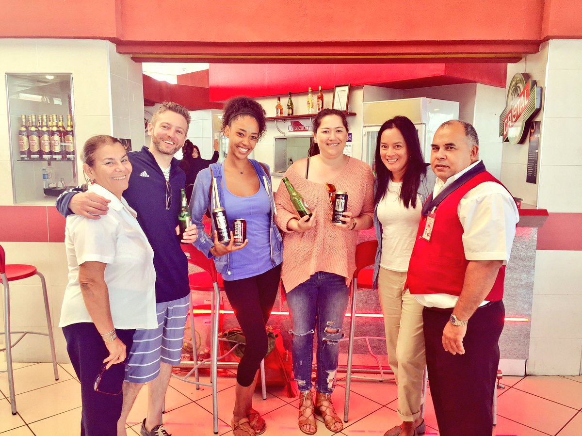 CassSeidenfeld's tweet photo. Making new friends in Cuban airport. #ciao until next time. #wheninCUBA #Bucanero #86Original #Presidente #newfriends #CUBA https://t.co/TVJIZq69xw