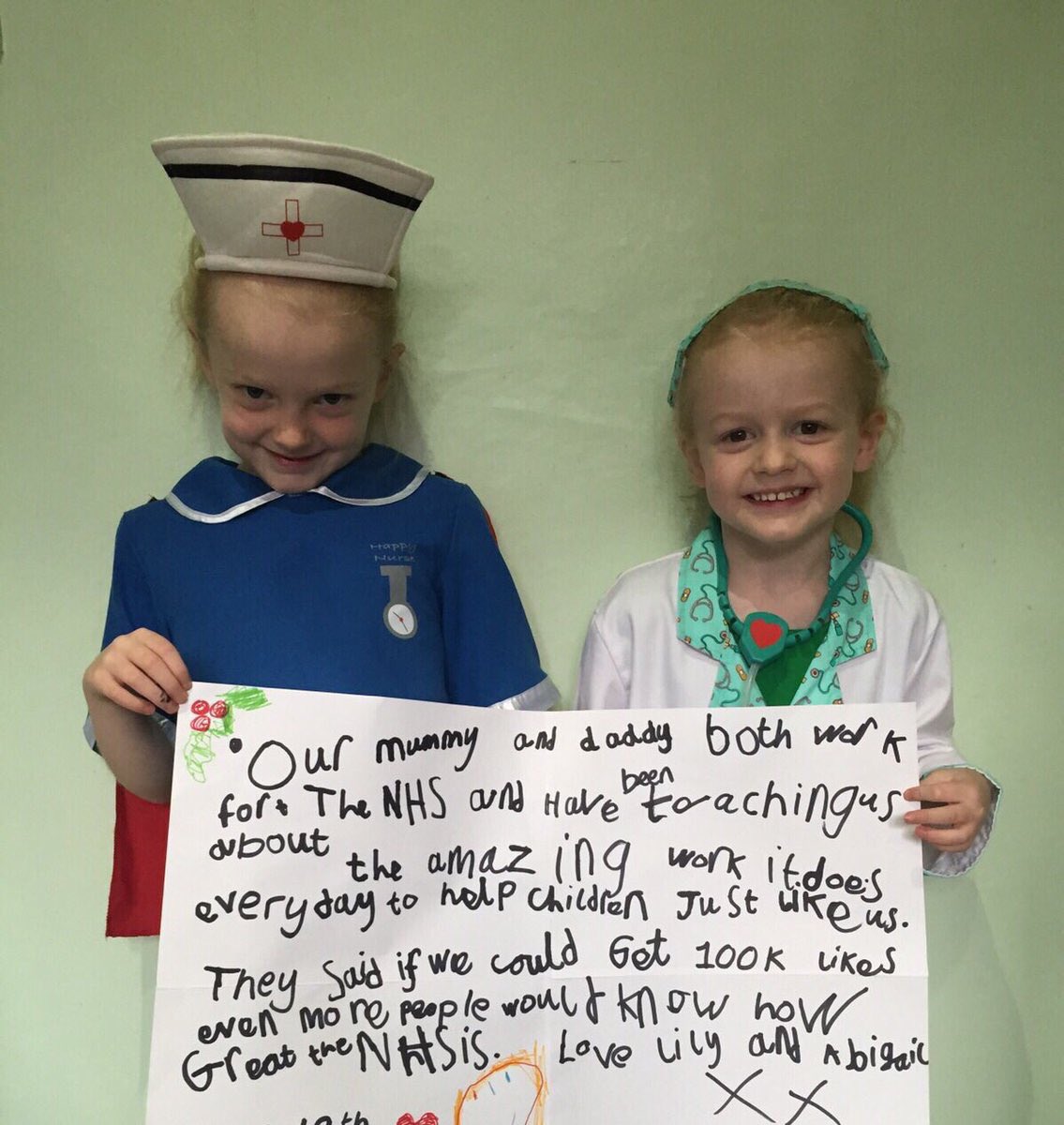 NHSMillion's tweet photo. Pls RT for all those NHS staff that dedicate their lives to saving, healing and protecting our children #NHSHeroes https://t.co/hKVY6rX1uf