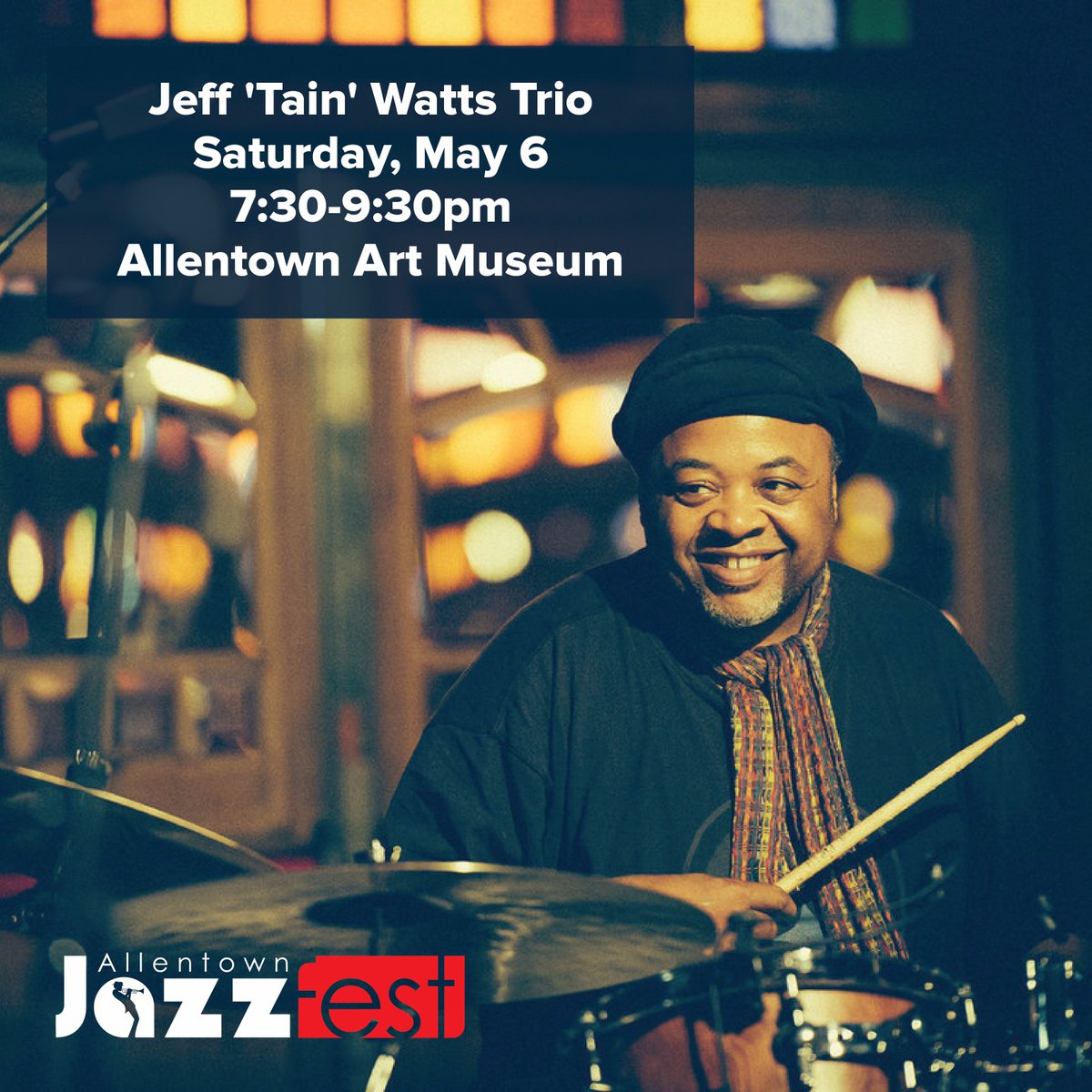 Today's jazzed lineup features Grammy winner Jeff "Tain" Watts! More info here: mailchi.mp/palive/ajf2017… <a href="/AtownArtMuseum/">Allentown Art Museum</a> #AJF2017