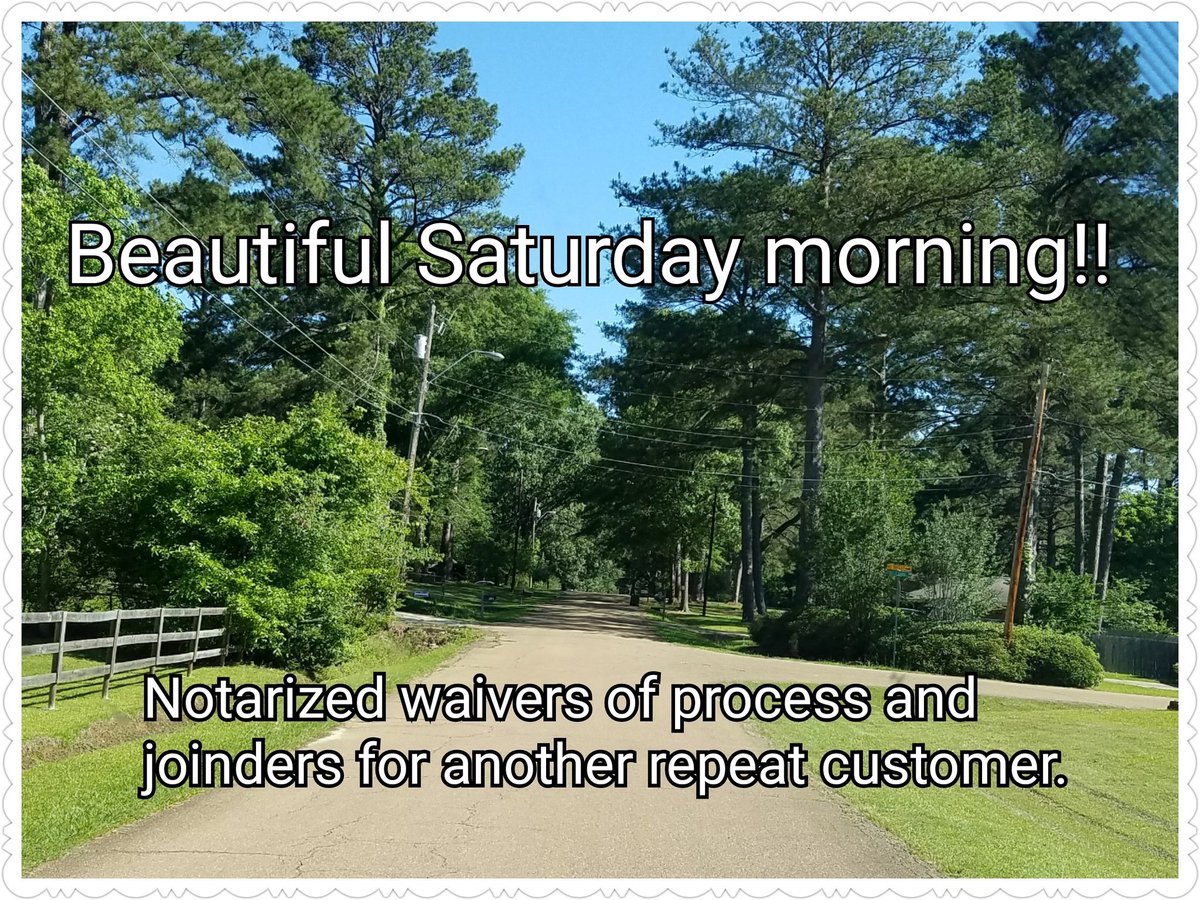 HicksNotaryVPS's tweet photo. #Saturdaymorning #notarizing #waiverofprocess #joinders #notarized #notarypublic #mobilenotary #metroJacksonMS #Hinds https://t.co/MzoK3o4kqo