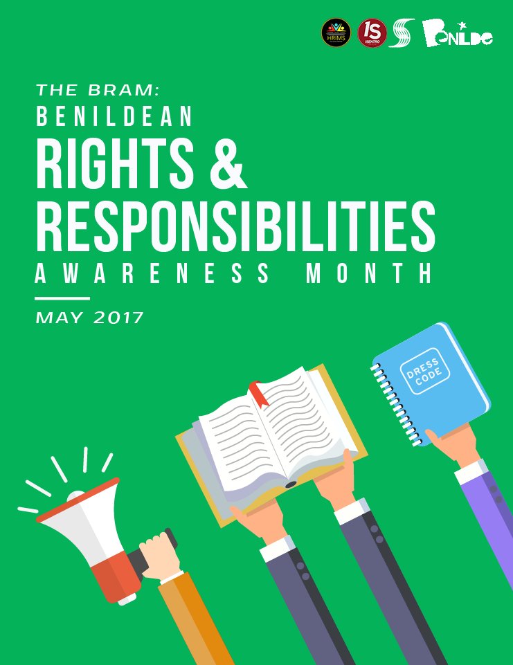 benildecsg's tweet photo. Be part of our advocacy as we present THE BRAM: The Benildean Rights and Responsibilities Awareness Month this May 2017.

Help us, help you. https://t.co/dEOP15wNNf