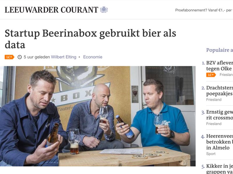 biergilde's tweet photo. Uit de Leeuwarder Courant: Startup Beer in a Box gebruikt bier als data https://t.co/BPyotHzwaO https://t.co/1H1VYSD80a