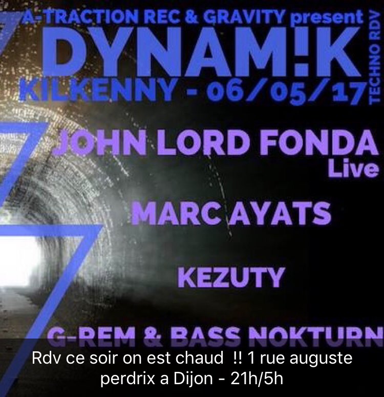Rdv ce soir les copains !!
Je vous ai preparé de bon track tout chaud direct from berlin et de mon studio !! #gravityasso #atractionrecords