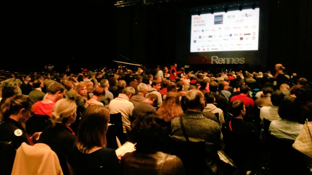 Salle comble pour le <a href="/TEDxRennes/">TEDxRennes</a> version 2017 #TEDxRennes2017 ! Bravo la team ! <a href="/AurelieVERITE/">Aurélie VERITE</a> <a href="/BozecR/">Bozec Régis</a> <a href="/magaliesal1/">Magalie Salaün</a> #tedxunjourtedxtoujours