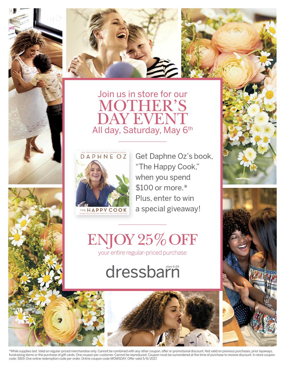 FMTownCenter's tweet photo. Visit your local @dressbarn  today for our Mother’s Day Event! Enjoy 25% off your entire regular-priced purchase. https://t.co/fWR4yxW9gA https://t.co/Ndm9115Bhm