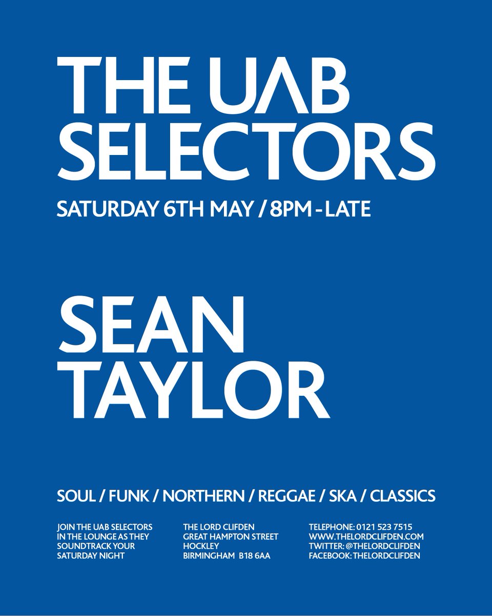 DJ's from 3pm today 
Garden The Great Outdoors from 3pm w/ <a href="/djdeansmith/">Dean Sunshine Smith</a> + guests 
Lounge #UAB selectors from 8pm w/ <a href="/DJ_Sean_T/">Sean Taylor</a>