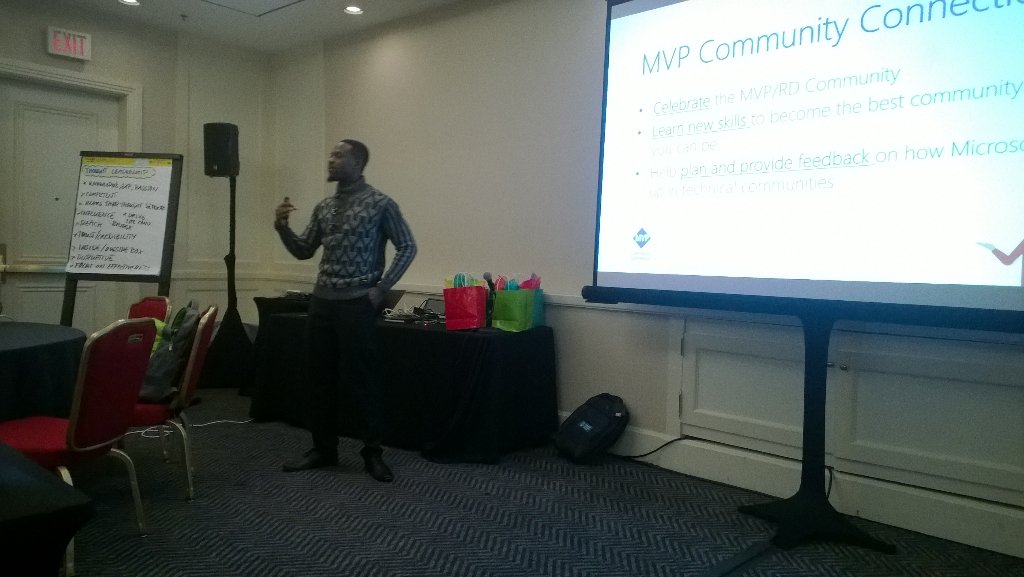 DaveMCT's tweet photo. #mvpbuzz #atlanta17 CPM Joe Darko speaks at the MVP Community Connection https://t.co/tOn8c6yrjG