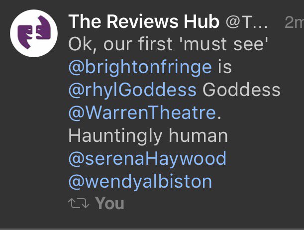 RhylGoddess's tweet photo. Love to welcome you @FringeReview @fringeguru :) https://t.co/qCKc7jcptO