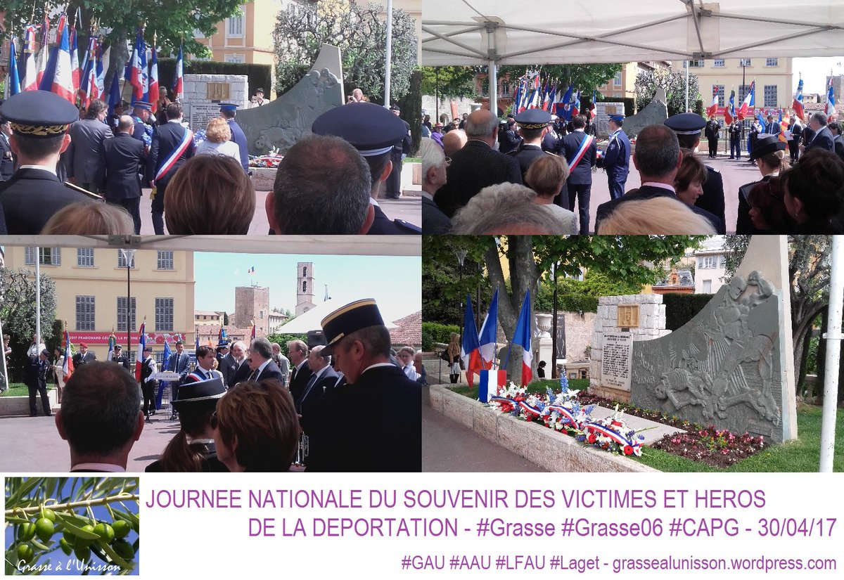 grassealunisson's tweet photo. Le 30/04/17, #Grasse à l'Unisson assistait à la JNS des Victimes &amp; Héros de la déportation - #Grasse06 #CAPG - #GAU #AAU #LFAU #Laget https://t.co/K8258Nlw0q