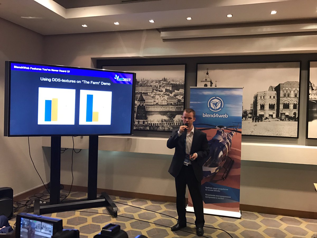 AlexKowel's tweet image. Great #B4WConf presentation from Evgeny Rodygin: #Blend4Web Features You&apos;ve Never Heard Of