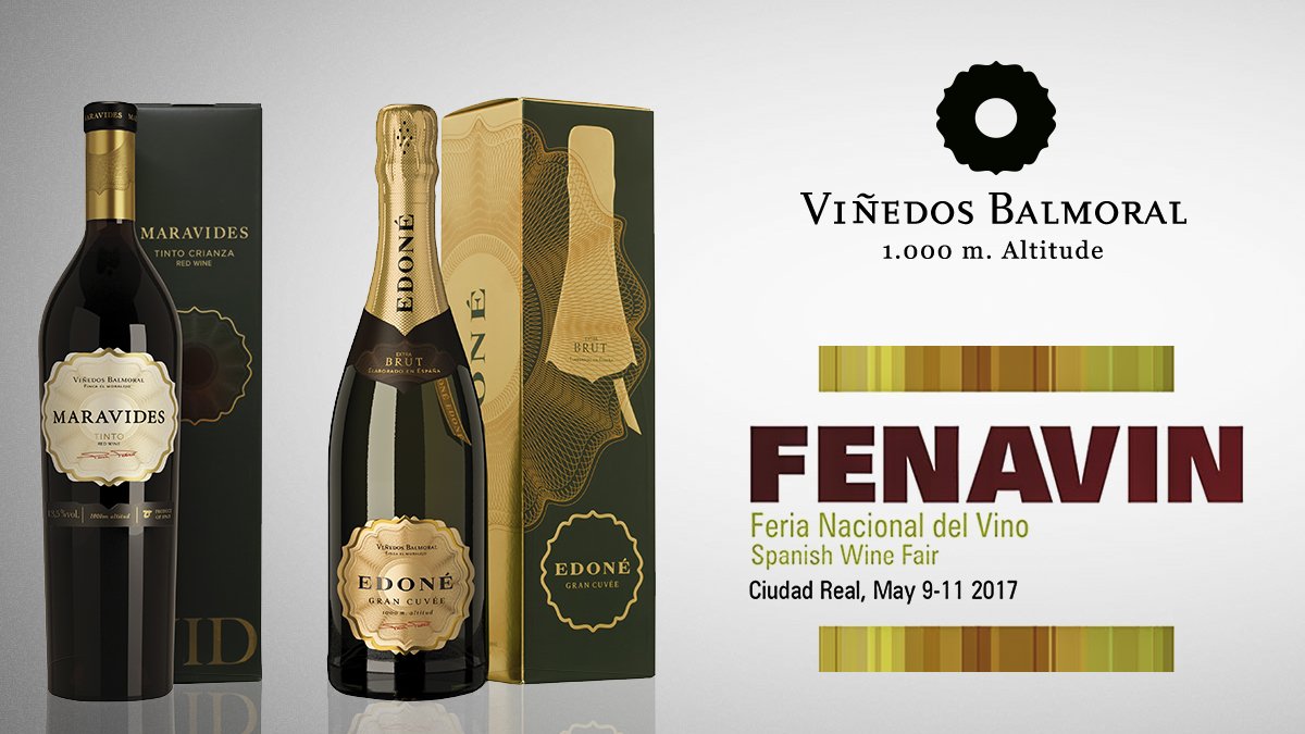 bodegasbalmoral's tweet photo. Os esperamos el 9, 10 y 11 de mayo en #Fenavin2017, PABELLÓN GANIMEDES CALLE20, STAND10 #viñedosbalmoral #maravides #edone #spanishwinefair https://t.co/6Yj3leTL2e