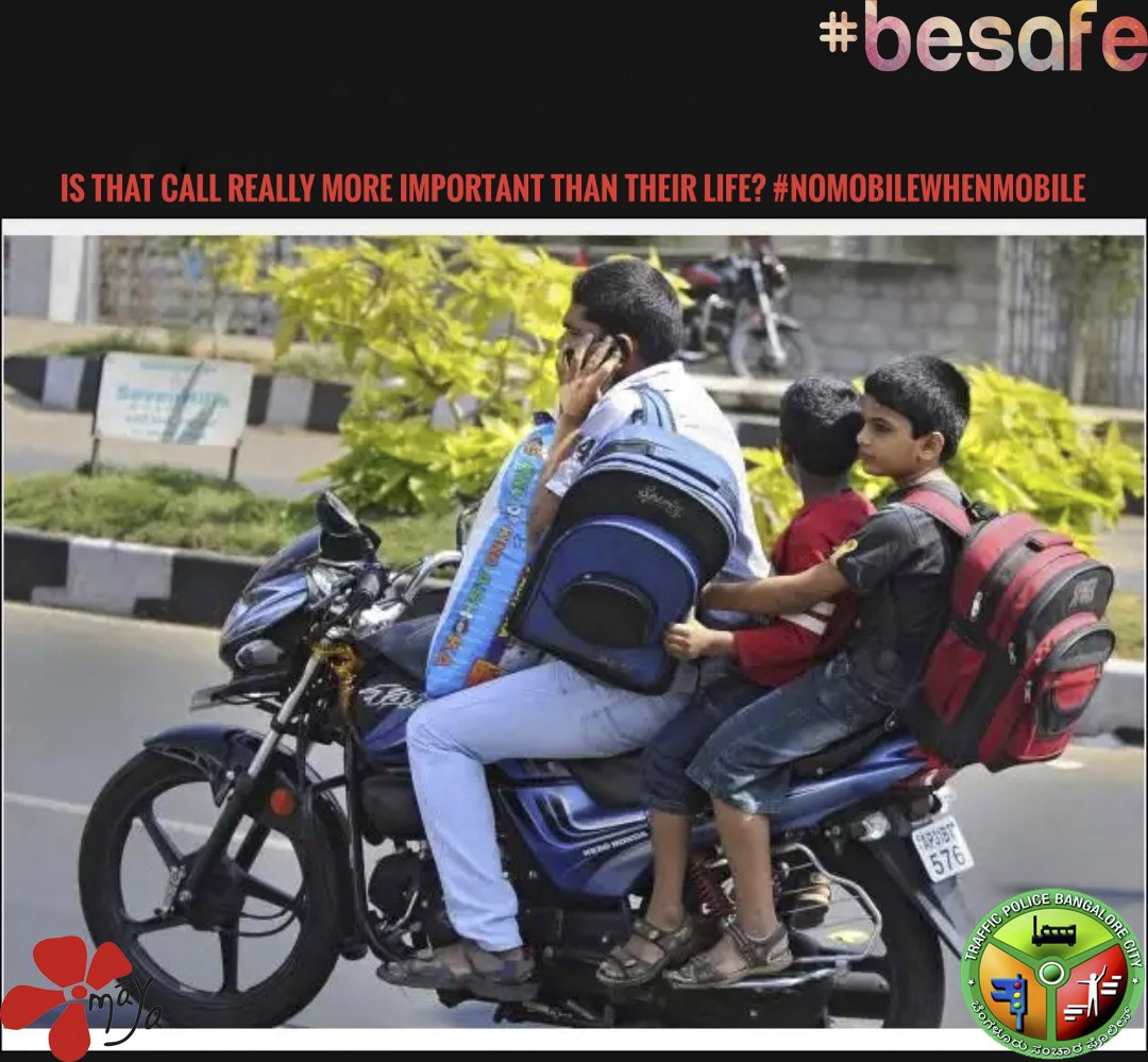 DCPTrEastBCP's tweet photo. Is this call really important ?

Do not use mobile while driving
Do wear helmets
Do not over load https://t.co/NATnrMLX82
