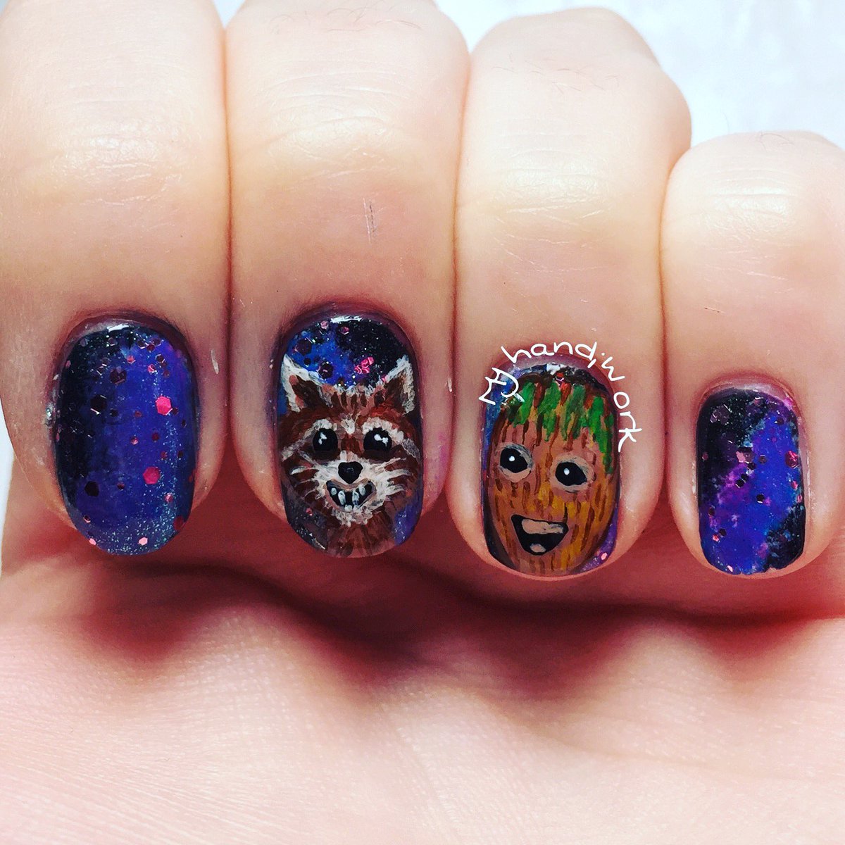 #GuardiansoftheGalaxyVolume2 #nails #nailart #groot #rocket #rocketandgroot
