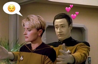 data_fuku's tweet photo. @BrentSpiner #BrentSpiner #DaTasha #StarTrekTNG #TNG30 #新スタートレック #データ少佐 Jenna, sorry.😅😅😅 Brent, is this OK?🤣 https://t.co/UFRgEyUn97