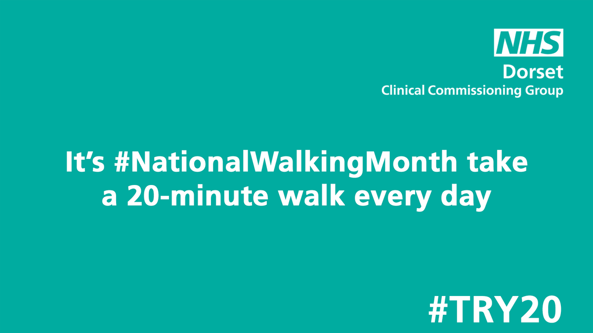 NHSDorset's tweet photo. Have you been on your 20-minute walk today? #try20 #NationalWalkingMonth https://t.co/KPTOoNrwlb