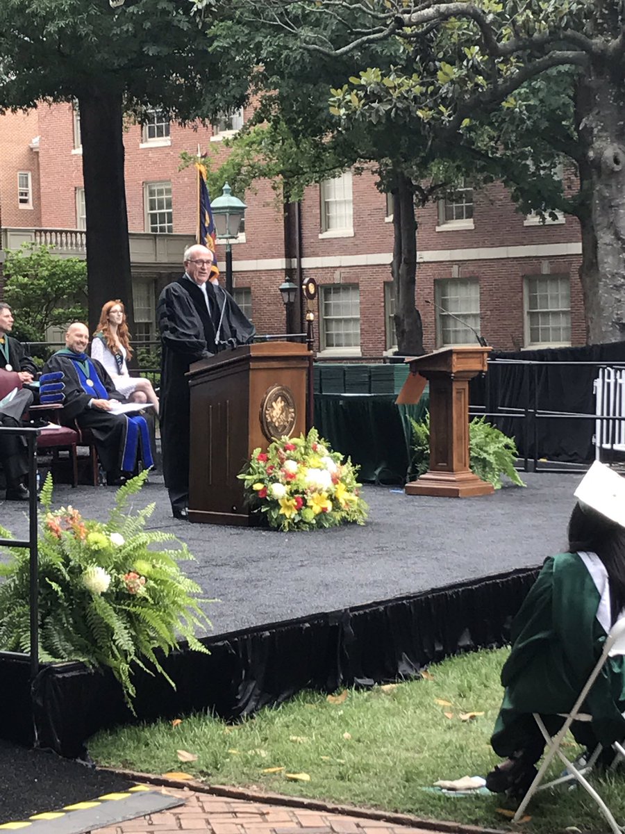 WPeaceU's tweet photo. Jim Goodmon of @CBCCorporate and @WRAL speaking at #WPUGrad2017. Every student got a compass courtesy of Mr. Goodmon "What is your course?" https://t.co/MrWgSRToiG