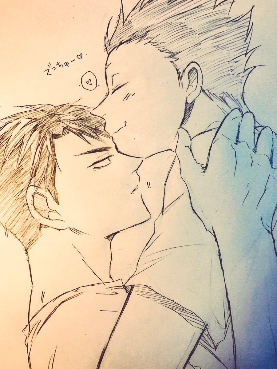 ちょっと時間出来たから鉛筆で落書き。でこちゅー牛天。 